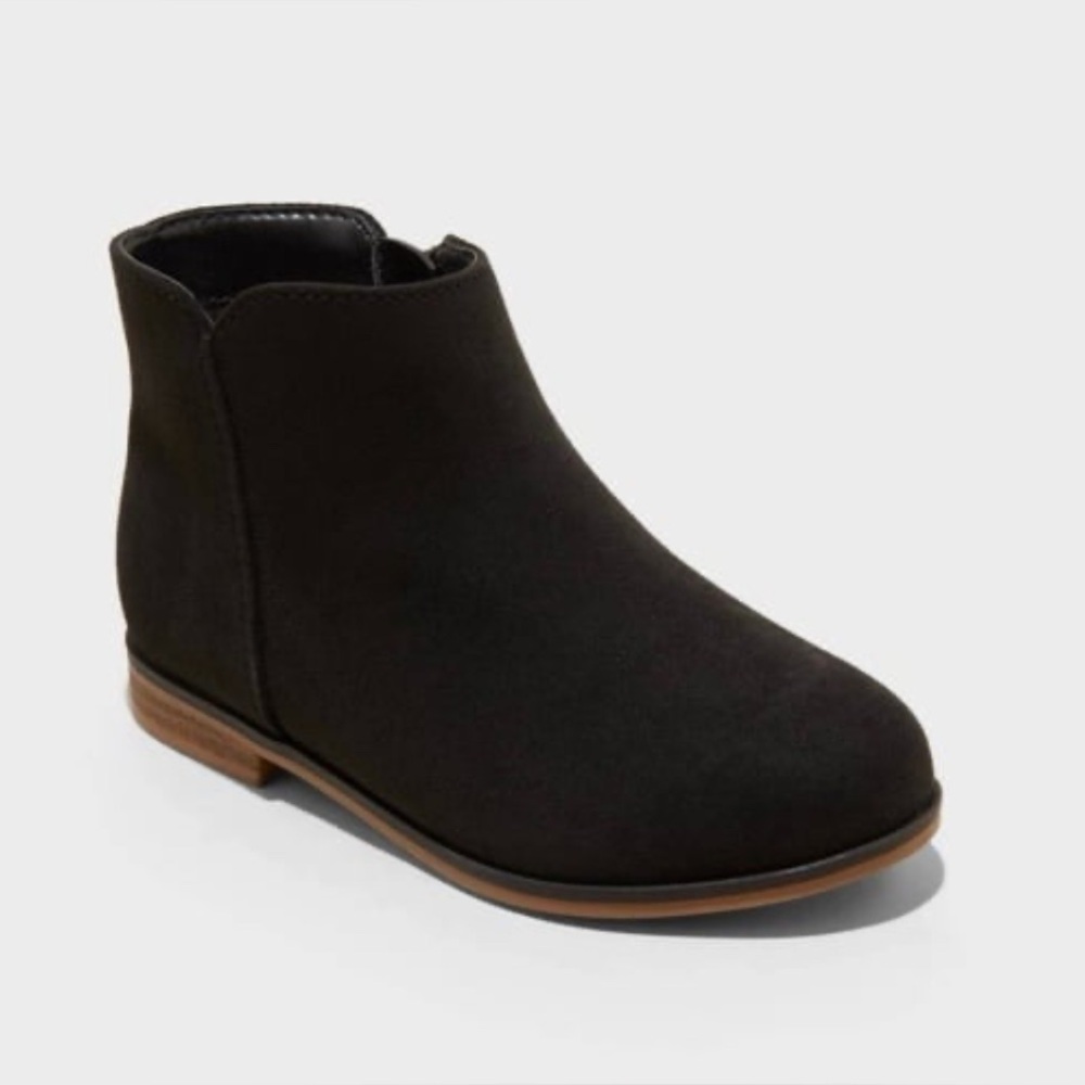 CAT & JACK Toddler Black Suede Booties- Size 5T